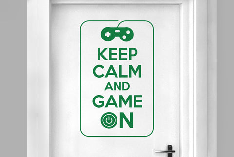 Keep Calm And Game On Door Room Sticker