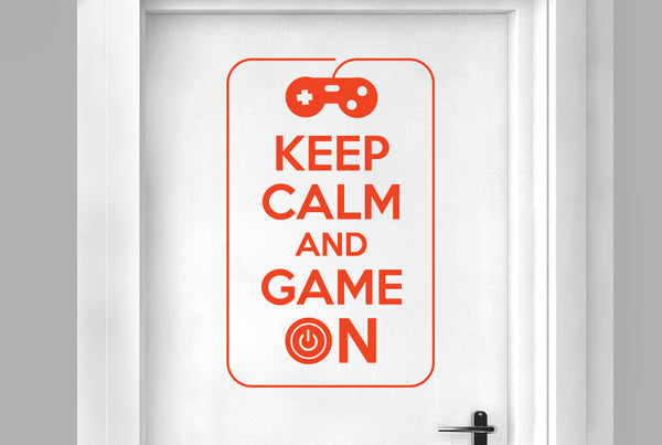 Keep Calm And Game On Door Room Sticker