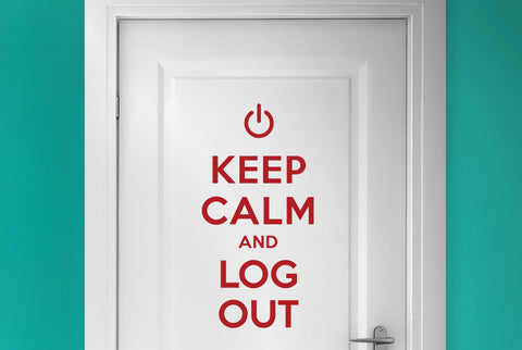 Keep Calm And Log Out Door Room Sticker