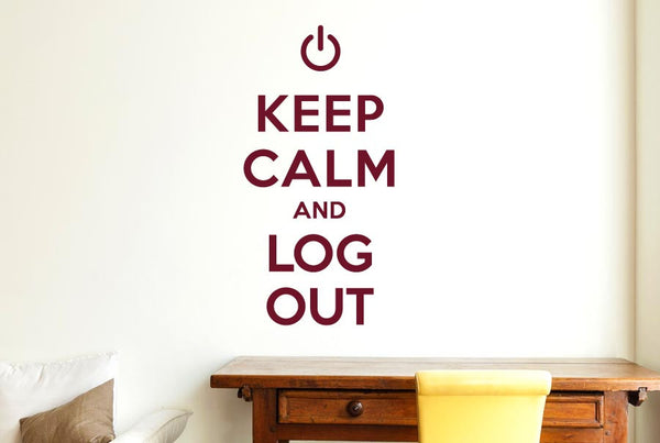 Keep Calm And Log Out Wall Sticker