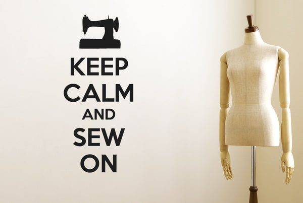 Keep Calm And Sew On Wall Sticker