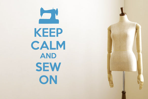 Keep Calm And Sew On Wall Sticker