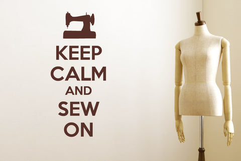 Keep Calm And Sew On Wall Sticker