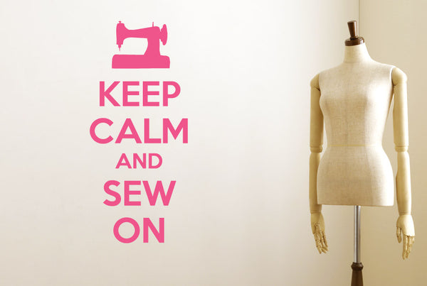 Keep Calm And Sew On Wall Sticker