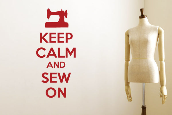 Keep Calm And Sew On Wall Sticker