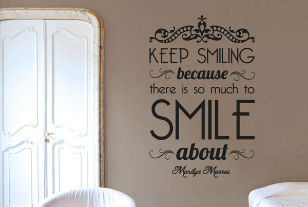 Marilyn Monroe - Keep Smiling Because There Is So Much To Smile About Wall Sticker