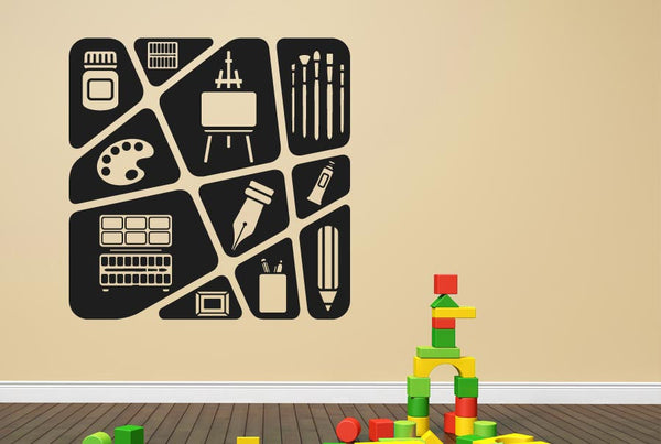 Kids Art Collage Wall Sticker