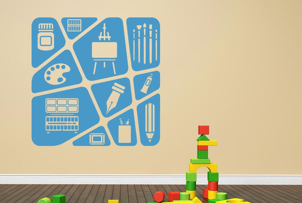 Kids Art Collage Wall Sticker