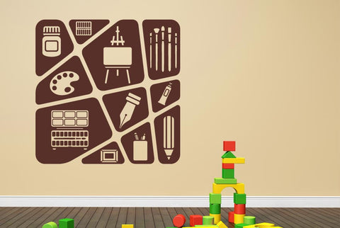 Kids Art Collage Wall Sticker