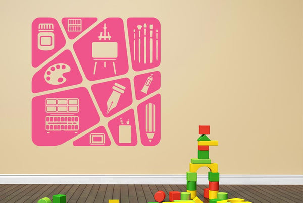 Kids Art Collage Wall Sticker