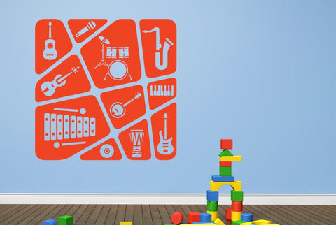 Kids Music Collage Wall Sticker