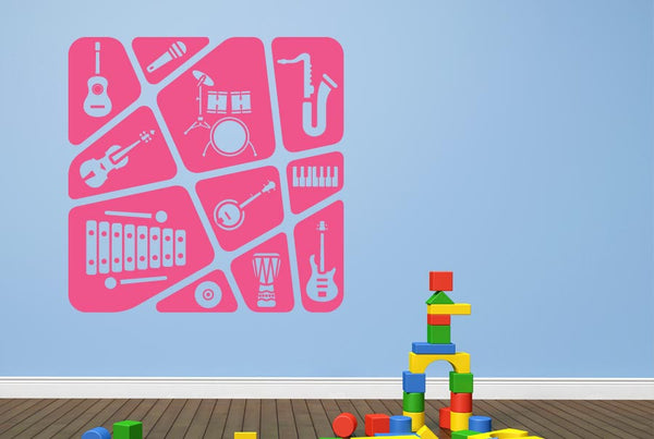 Kids Music Collage Wall Sticker
