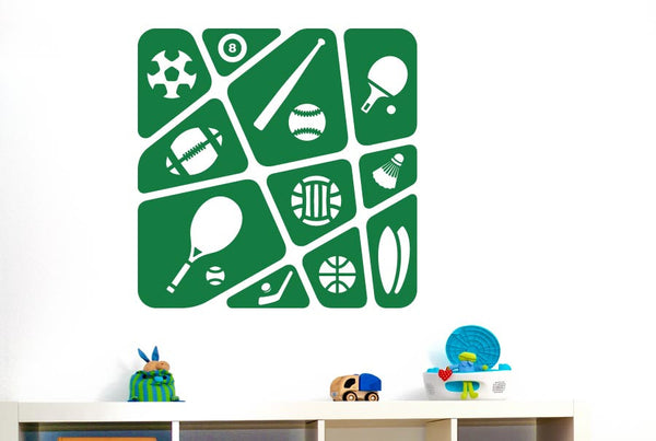 Kids Sports Collage Wall Sticker