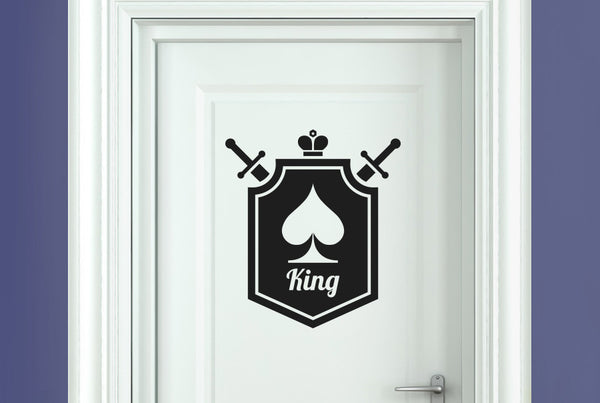 King Of Spaces Shield Door Room Sticker