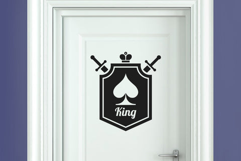 King Of Spaces Shield Door Room Sticker