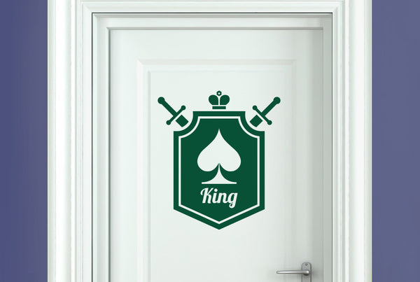 King Of Spaces Shield Door Room Sticker