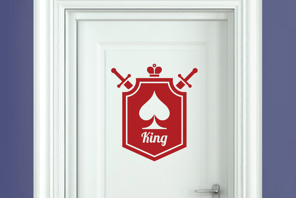 King Of Spaces Shield Door Room Sticker