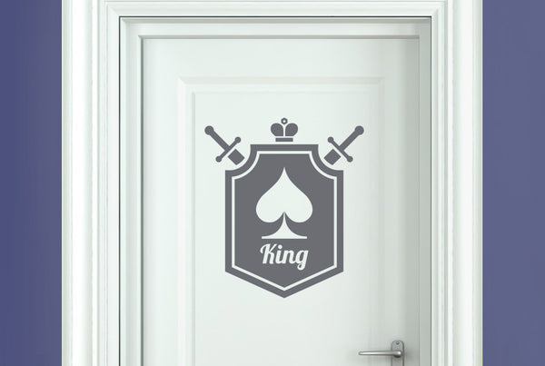 King Of Spaces Shield Door Room Sticker
