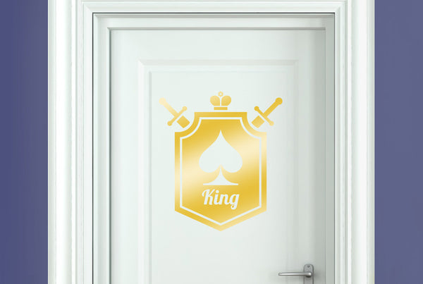 King Of Spaces Shield Door Room Sticker