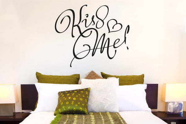 Kiss Me Handwritten Signature Wall Sticker