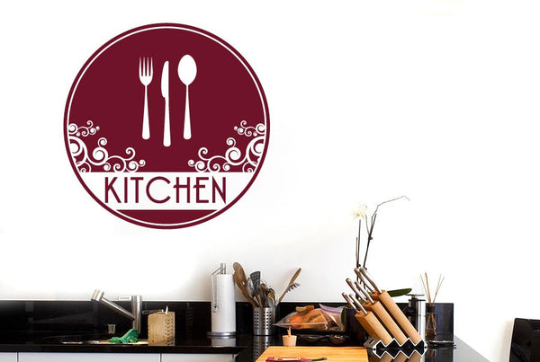 Kitchen Cutlery Circle Wall Sticker