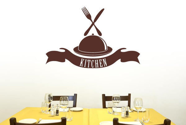 Kitchen Platter And Banner Wall Sticker