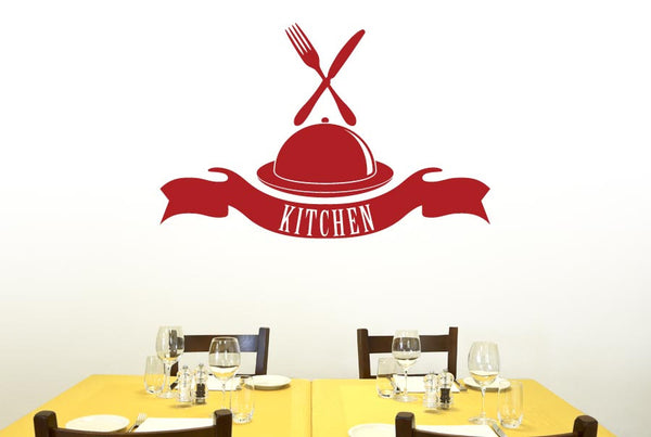 Kitchen Platter And Banner Wall Sticker