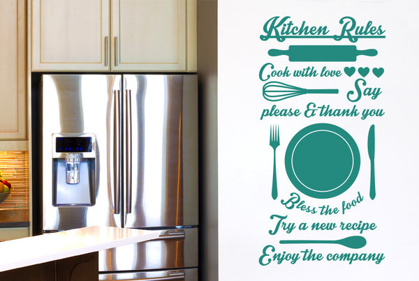Kitchen Rules Cook With Love Try A New Recipe Wall Sticker