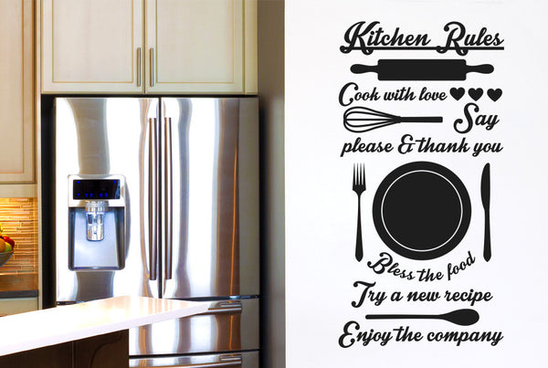 Kitchen Rules Cook With Love Try A New Recipe Wall Sticker