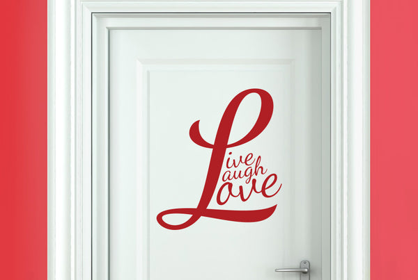 L Forms Live Laugh Love Door Room Sticker