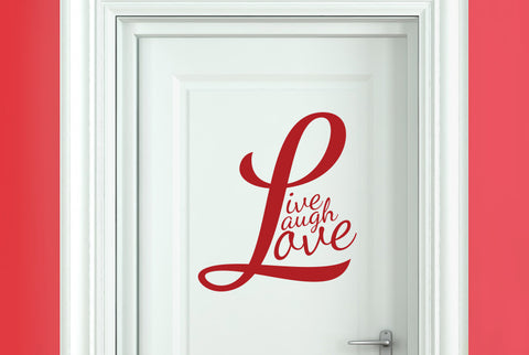 L Forms Live Laugh Love Door Room Sticker