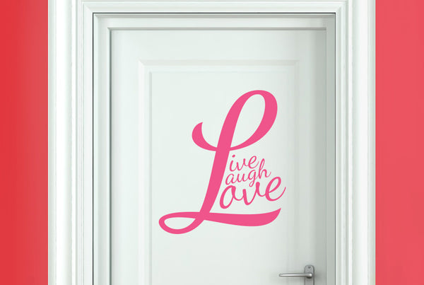 L Forms Live Laugh Love Door Room Sticker