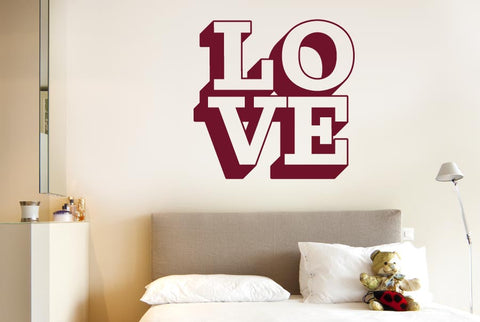 L O V E In 3D Wall Sticker