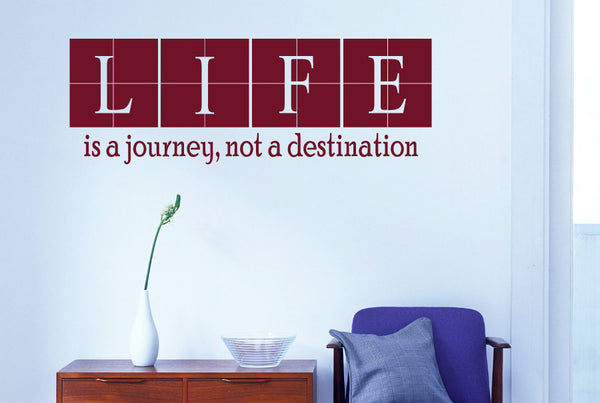 Life Is A Journey Not A Destination Wall Sticker