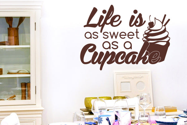 Life Is As Sweet As A Cupcake Wall Sticker