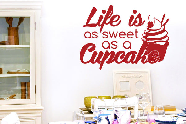 Life Is As Sweet As A Cupcake Wall Sticker