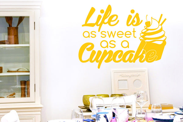 Life Is As Sweet As A Cupcake Wall Sticker