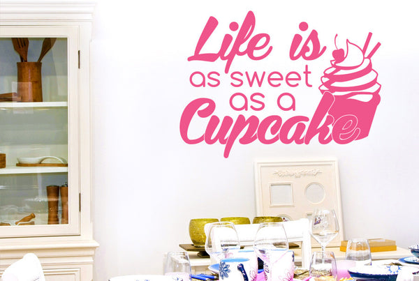 Life Is As Sweet As A Cupcake Wall Sticker