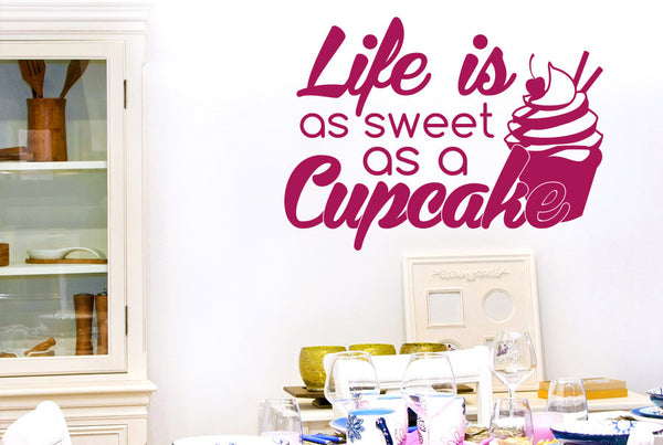Life Is As Sweet As A Cupcake Wall Sticker