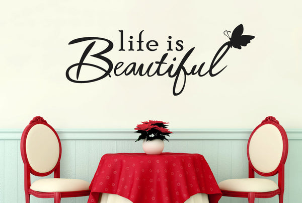 Life Is Beautiful Perching Butterfly Sticker