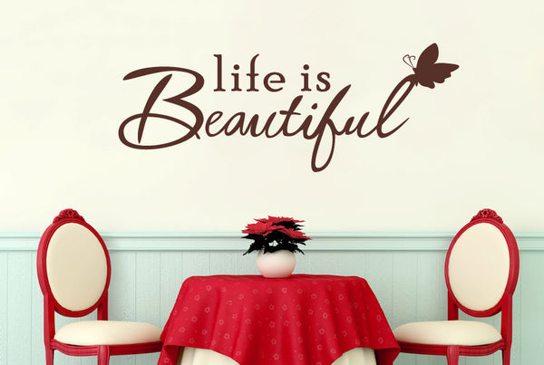 Life Is Beautiful Perching Butterfly Sticker