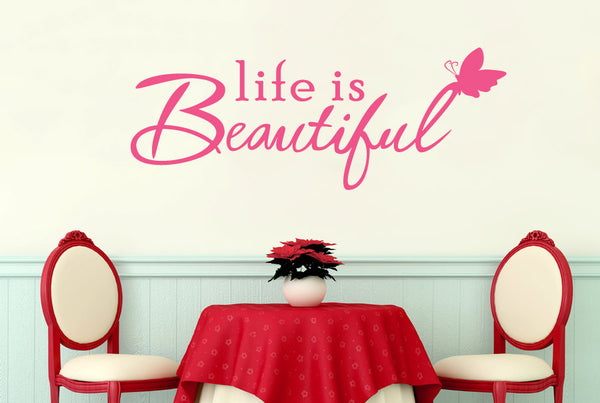 Life Is Beautiful Perching Butterfly Sticker