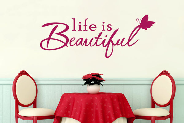Life Is Beautiful Perching Butterfly Sticker