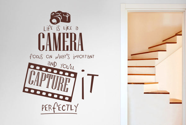 Life Is Like A Camera Focus On Whats Important And You'll Capture It Perfectly Wall Sticker