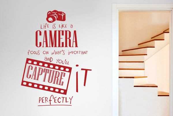 Life Is Like A Camera Focus On Whats Important And You'll Capture It Perfectly Wall Sticker