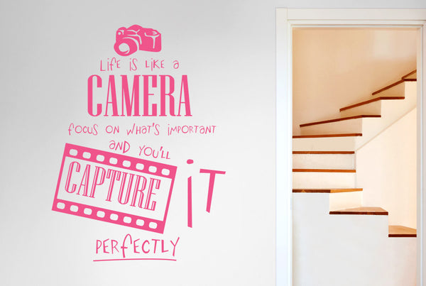 Life Is Like A Camera Focus On Whats Important And You'll Capture It Perfectly Wall Sticker