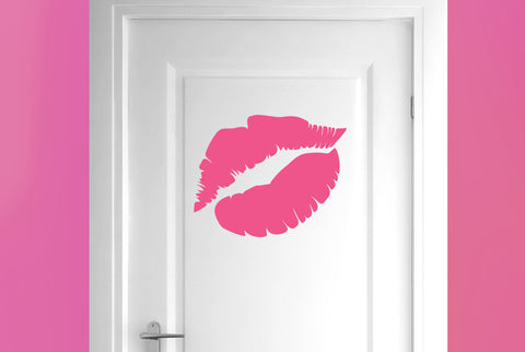 Lipstick Kiss Door Room Sticker