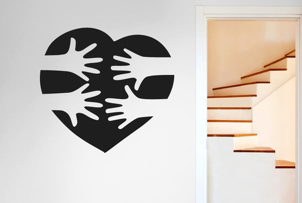 Love Heart Reaching Hands Wall Sticker
