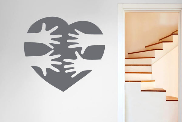 Love Heart Reaching Hands Wall Sticker
