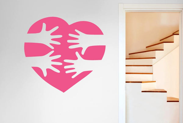 Love Heart Reaching Hands Wall Sticker